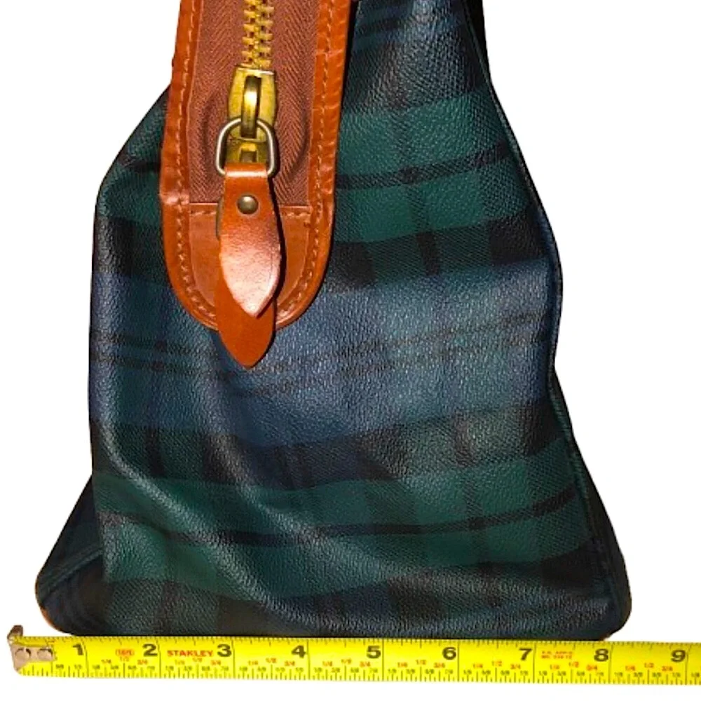RALPH LAUREN Black Watch Tartan Plaid Doctor's Work Carry-On Laptop Bag 38cm